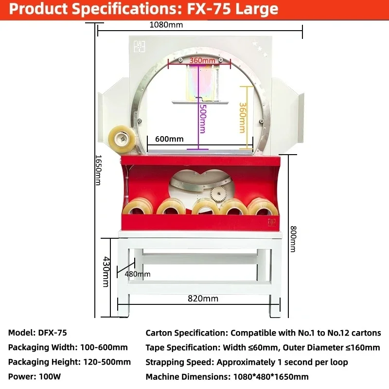 

Horizontal Orbital Automatic Stretch Wrapping Machine Ring Type Film Winder for Long Tube Profile Door Packaging (customized)