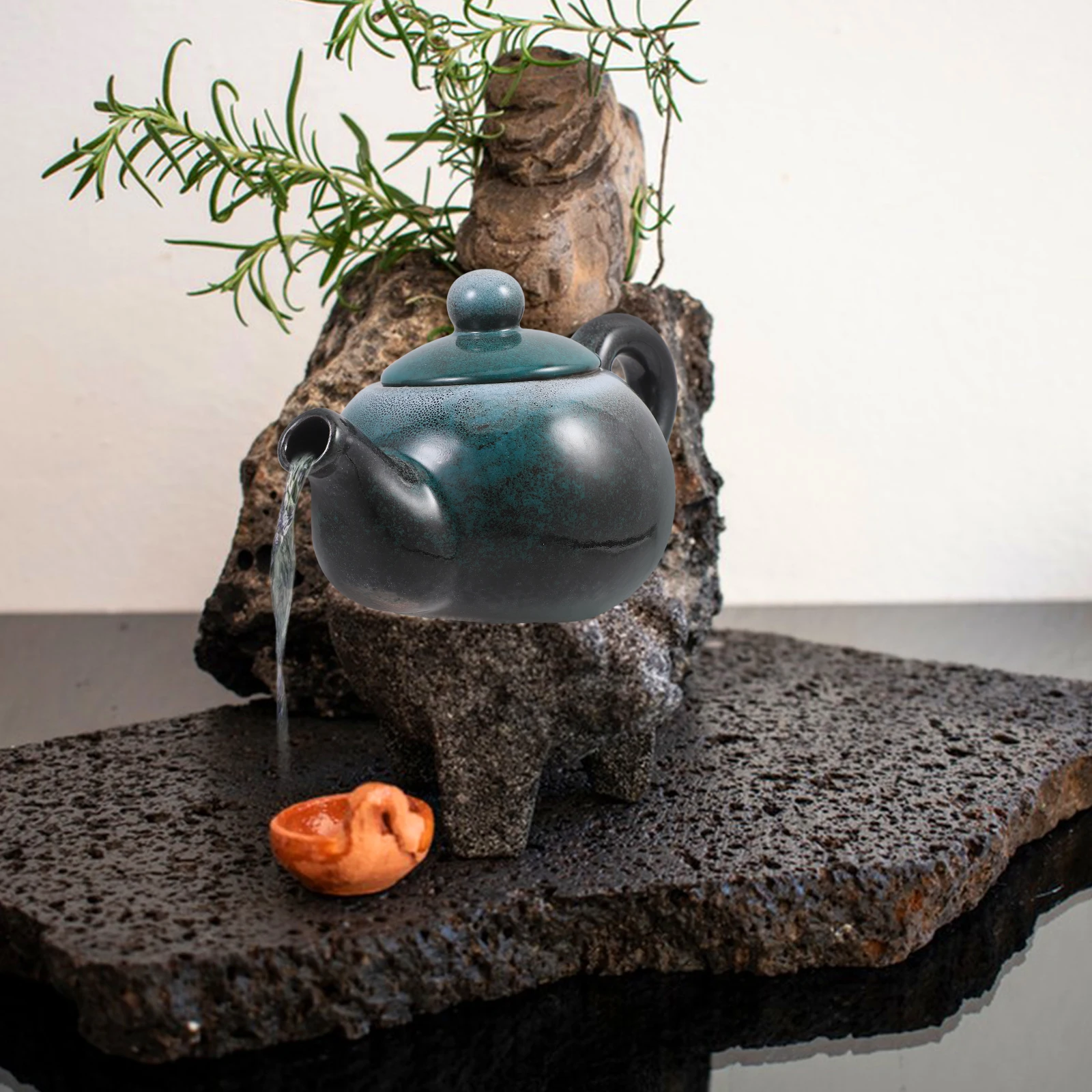 

Fountain Ceramic Jar Well-Crafted Open Design Flowing Water Dispenser for Aquarium Fish Tank Yard Balcony Living Room Decoration