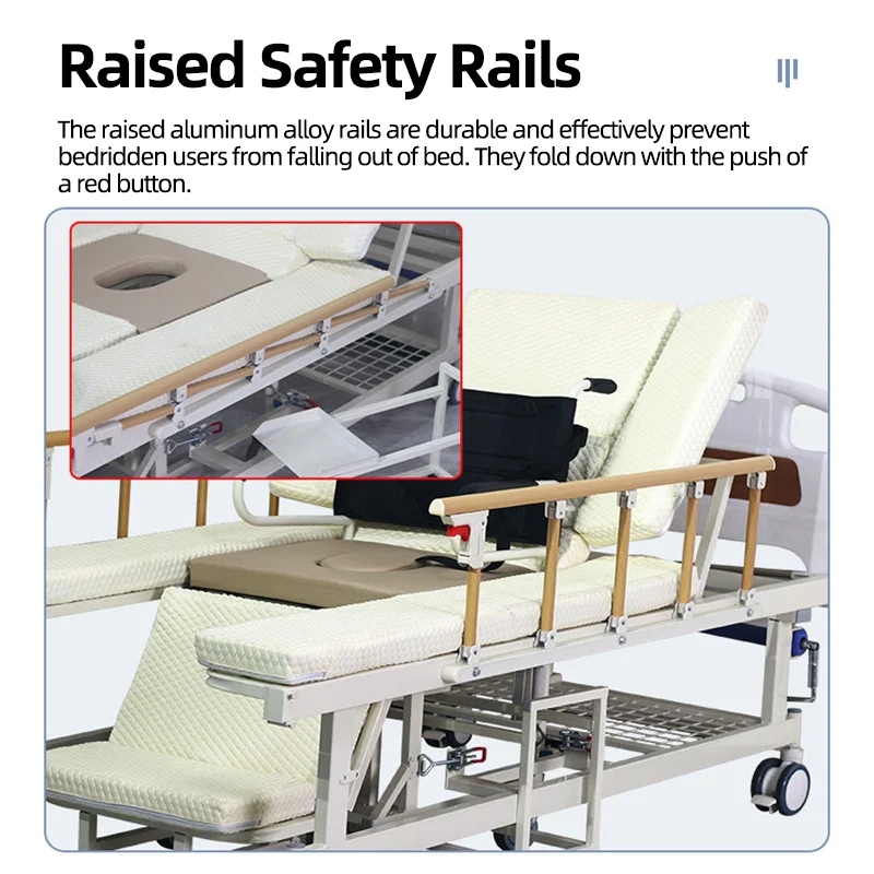 سرير التمريض مع كرسي متحرك معدات طبية منزلية للعناية بالمعاقين كرسي متحرك محمول سرير العناية بالمنزل #6