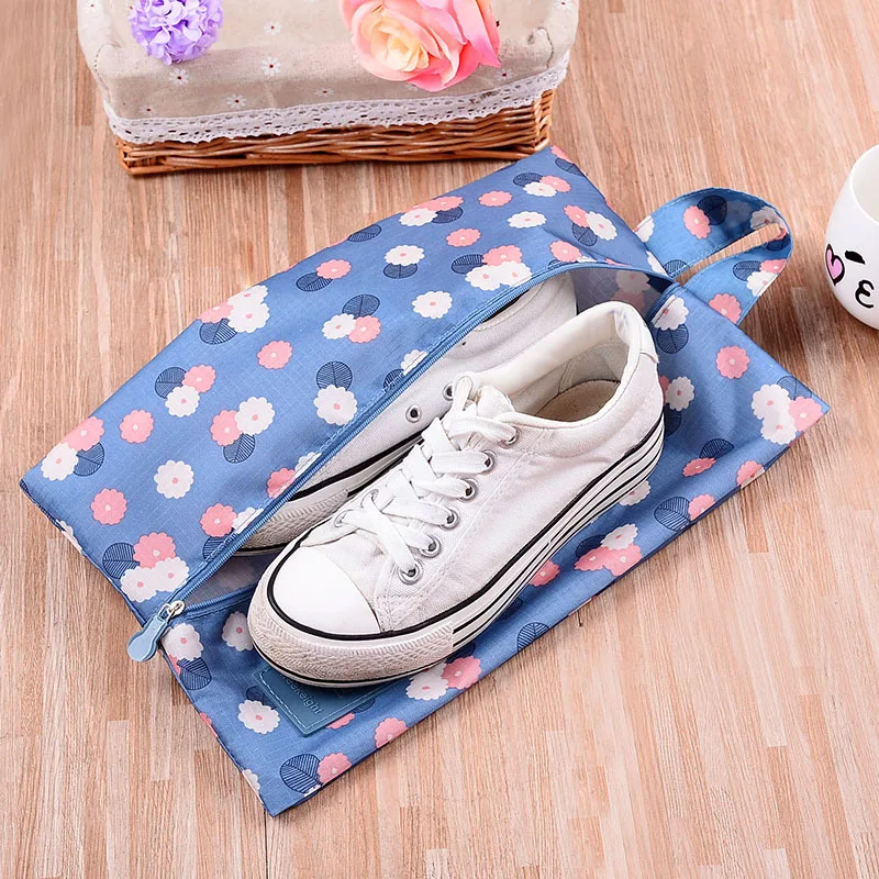 Portable Waterproof Travel Bag Shoe Bag Closet Storage Beach Toy Shoes Sorting Polyester Zipper Dustproof Cover Makeup Organizer