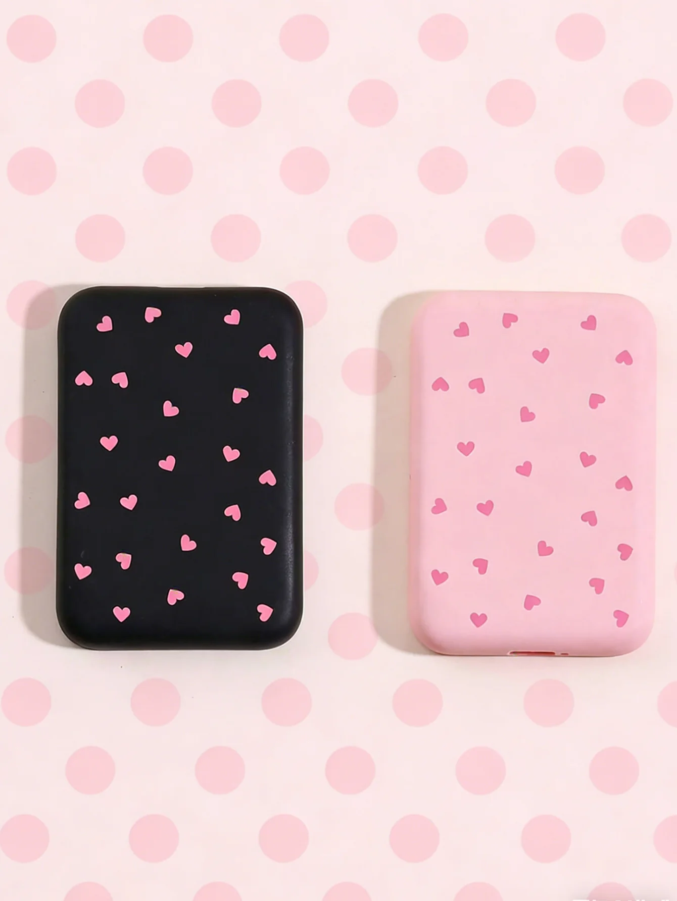 1 Black/Pink Heart-Shaped TPU Charging