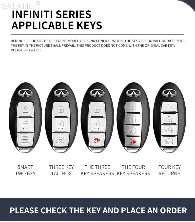 Car Key Cover Fob Case Shell Protector Shell For Infiniti ESQ JX35 FX35 FX45 QX50 QX60 QX70 Q30 Q50 G25 G35 G37 EX3 Accessories view 2