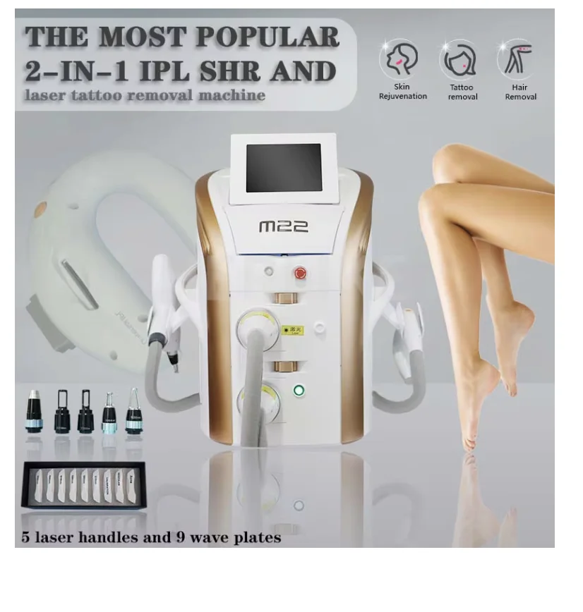 

Professional 2-in-1 M22 IPL + OPT Skin Rejuvenation Machine M22 Facial Whitening Vascular Acne Treatment hair Removal Spa Device