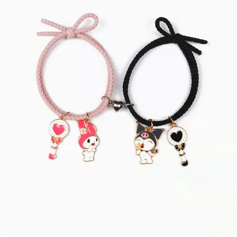 Cartoon Sanrios Animation My Melody Kuromi Bracelet Ins Girly Heart Kawaii Magnetic Bracelet Ornament Decoration Holiday Gifts