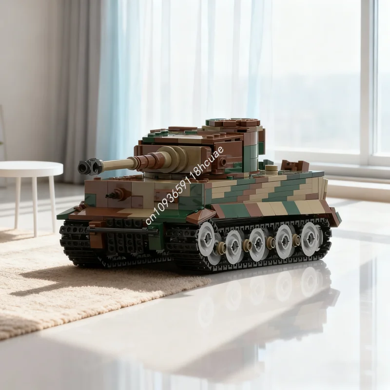 807 деталей MOC Тигр I в камуфляже: Сборная модель, конструктор, архитектурный набор, подарки на фестивали, игрушки DIY, идея для подарка на день рождения