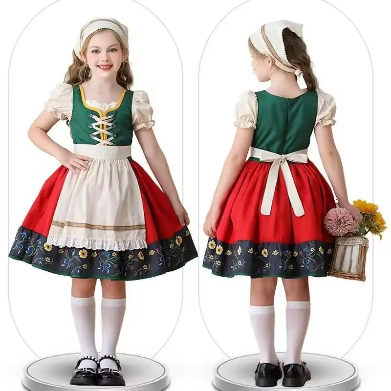 Frühling 2026 Deutsches Bierfest-Kostüm Klassisches Alpen-Dirndl Cosplay Festliches Partykleid