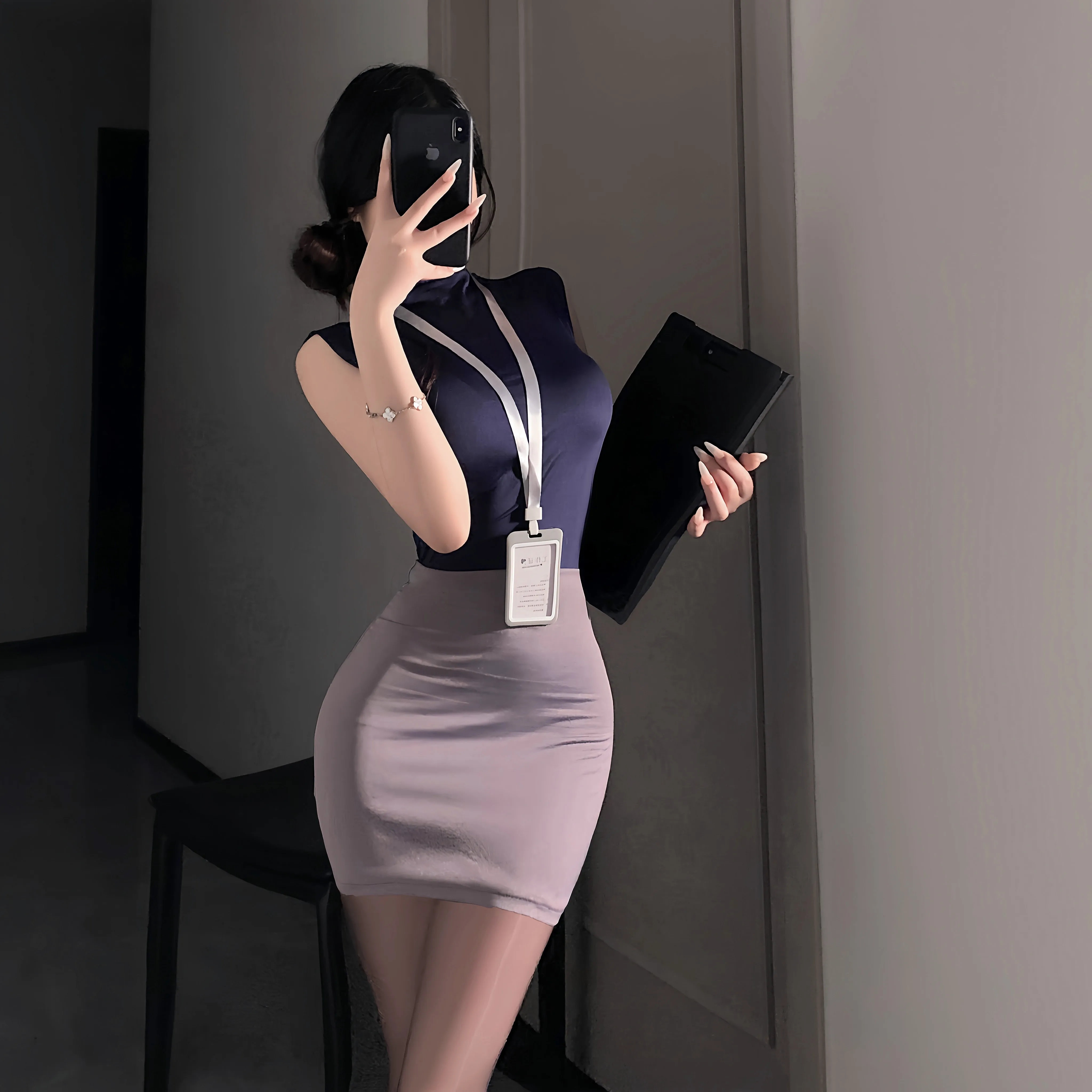 

Sexy Office Lady Cosplay Costumes Erotic Lingerie Hip Wrap Skirt Women's Secretary Roleplay Uniform Temptation Mini Dress