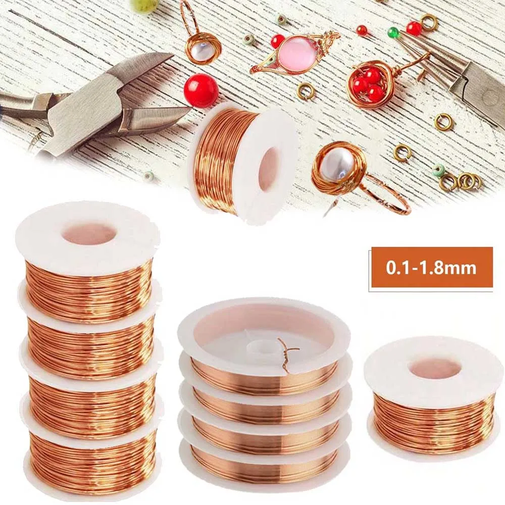 

10M bare copper wire pure copper wire T2 copper coil conductive copper wire bare wire diameter 0.1-1.8mm multi-purpose