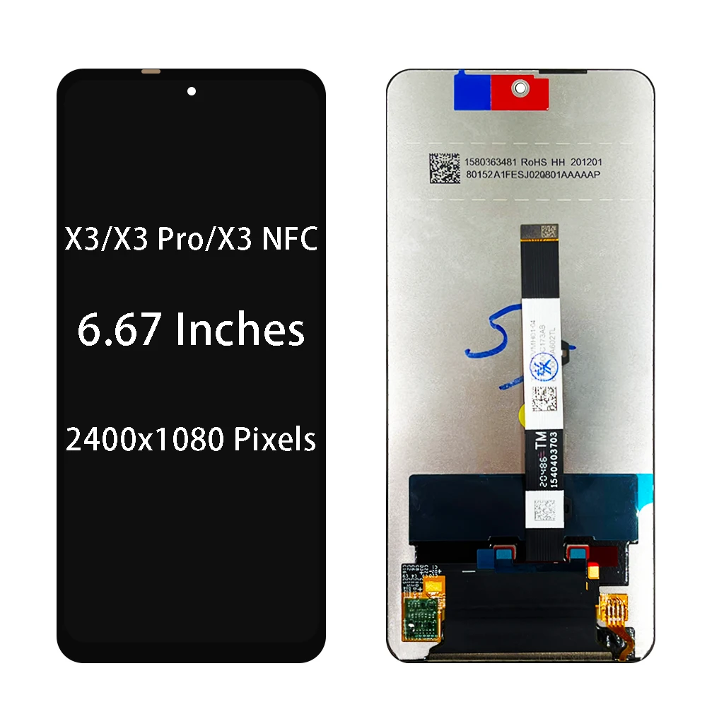 Original 6.67 "lcd para xiaomi poco x3 x3 pro nfc display touch screen digitador assembléia para m2007j20cg lcd peças de reposição