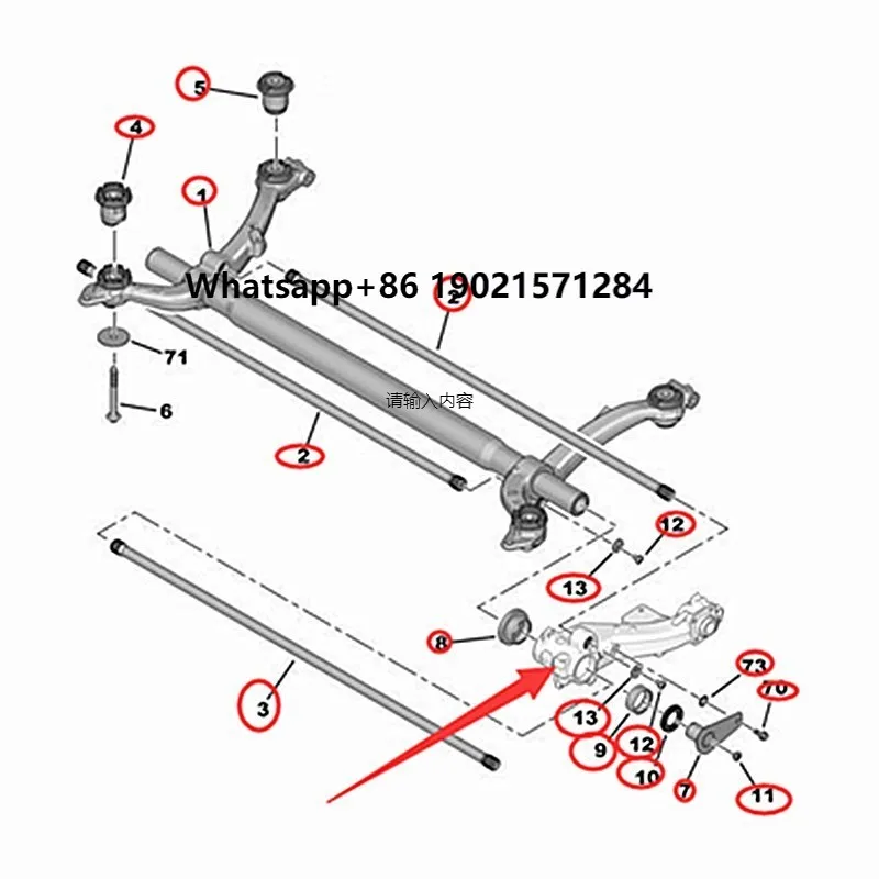 

Rear Axle Assembly 5148Q6 514897 Swing Arm for 206 Hatchback SaloonVan C2