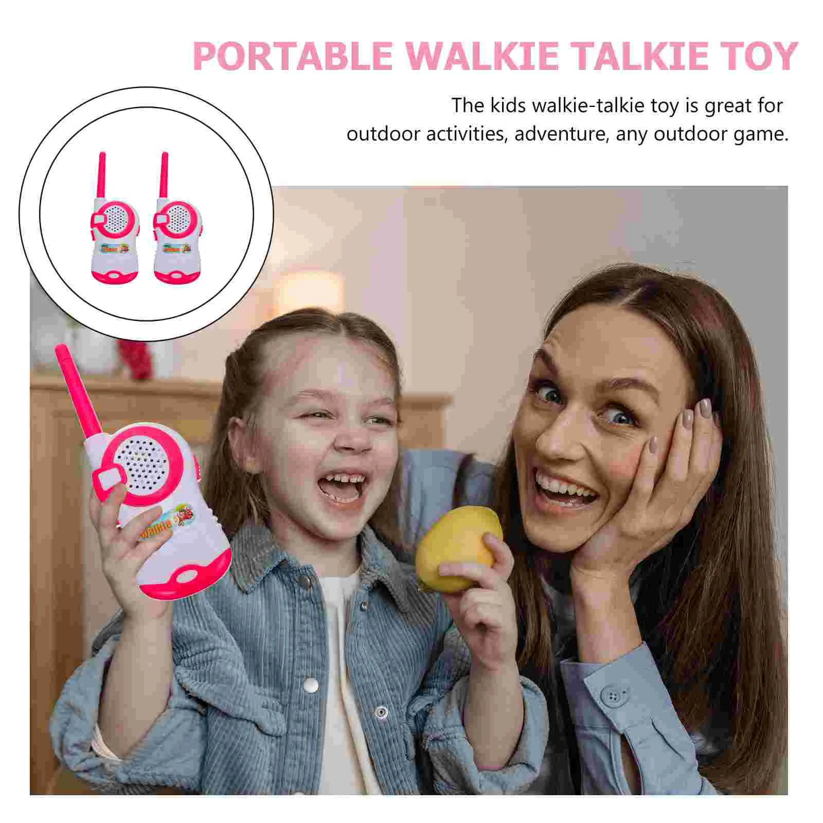 Mini walkie talkie de 2 piezas para niños, radio inalámbrica, juguete de plástico, interfono, teléfono, Pvc, multifuncional