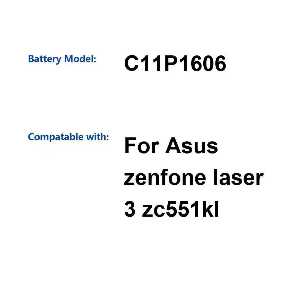 

Для Asus Zenfone Laser 3 Zc551kl 3000 мАч Замена премиум-класса Хорошая низкотемпературная батарея для мобильного телефона C11P1606