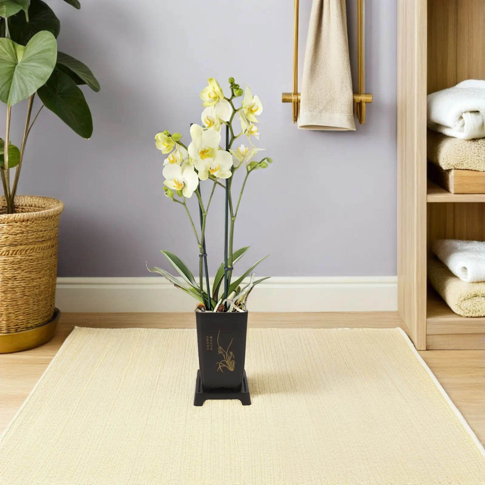 

Набор из 4 квадратных пластиковых горшков для орхидей с глубоким дренажем, дышащие контейнеры для комнатных растений, для фаленопсисов и суккулентов