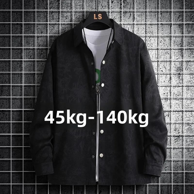 

Мужская свободная повседневная рубашка с длинным рукавом больших размеров, весенне-осенняя верхняя одежда из полиэстера, молодежный тренд, не требует глажки