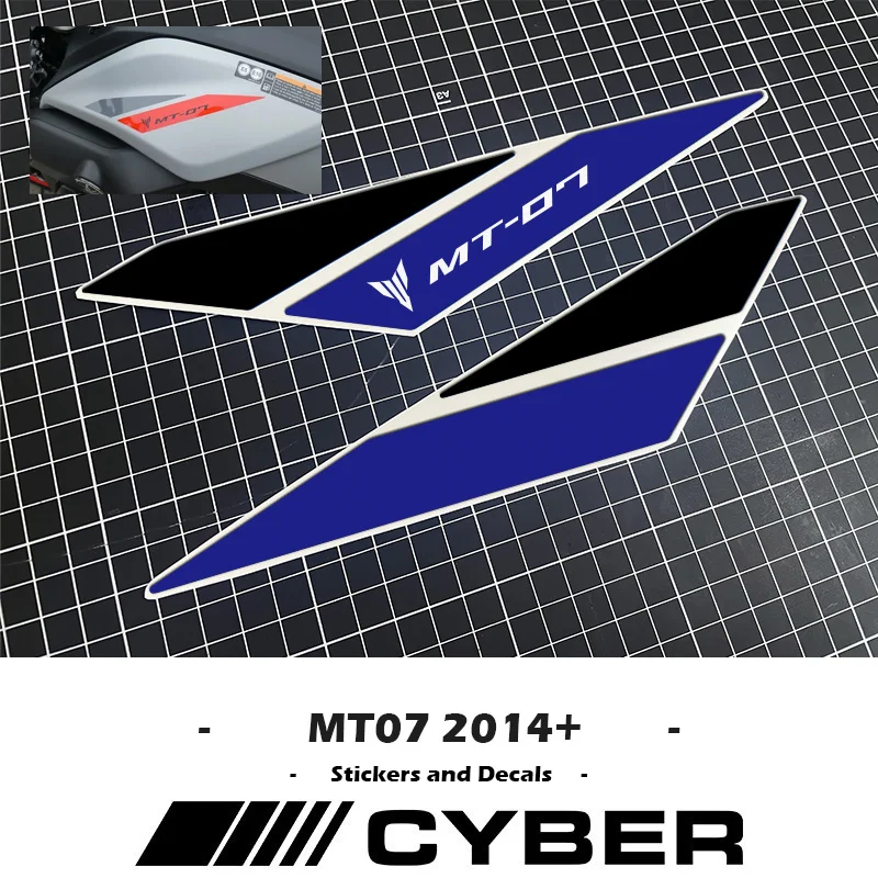 New Tank Stickers Decals MT LOGO Color Waterproof Motorcycle Sticker Decal Car Sticker For YAMAHA MT07 MT-07 FZ07 FZ-07