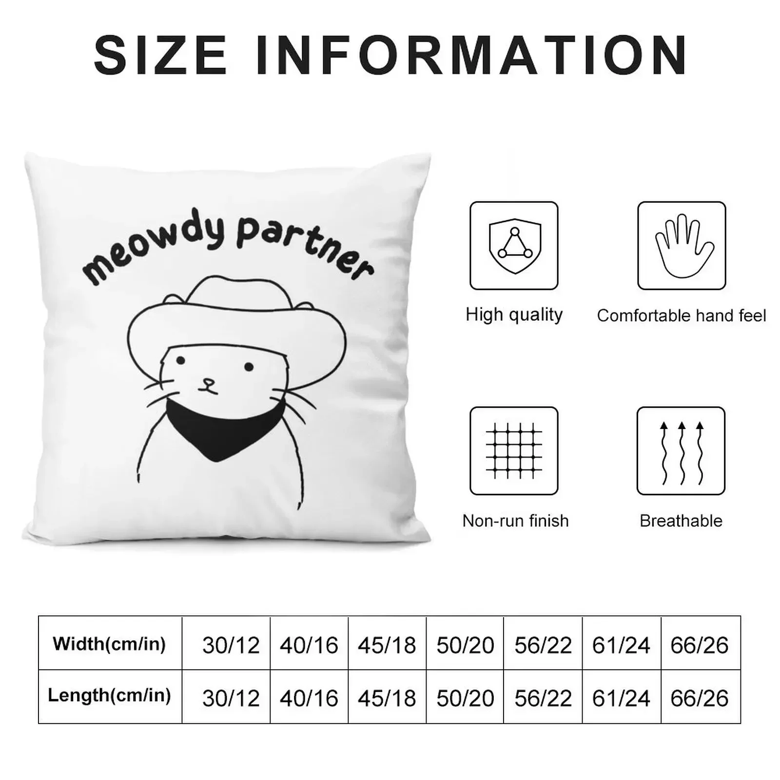 meowdy partner! Throw Pillow luxury decor Cushion Child pillow