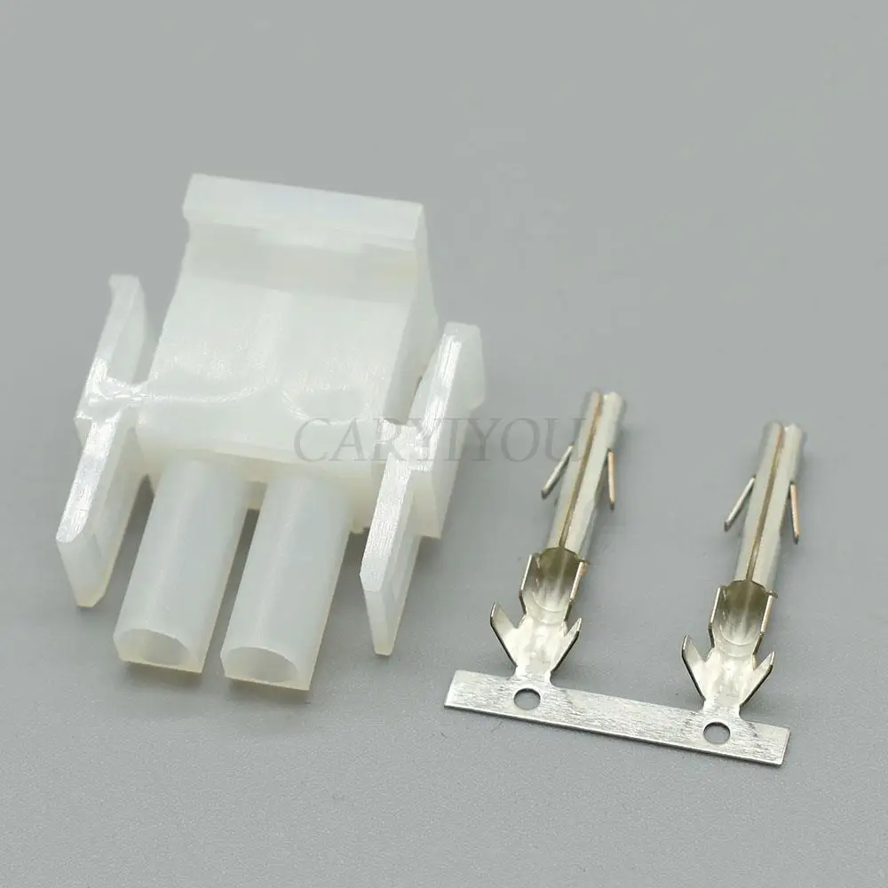 2 Sets 2Pin 63080 6.3mm Pitch Female Male Auto Wire Harness Connector