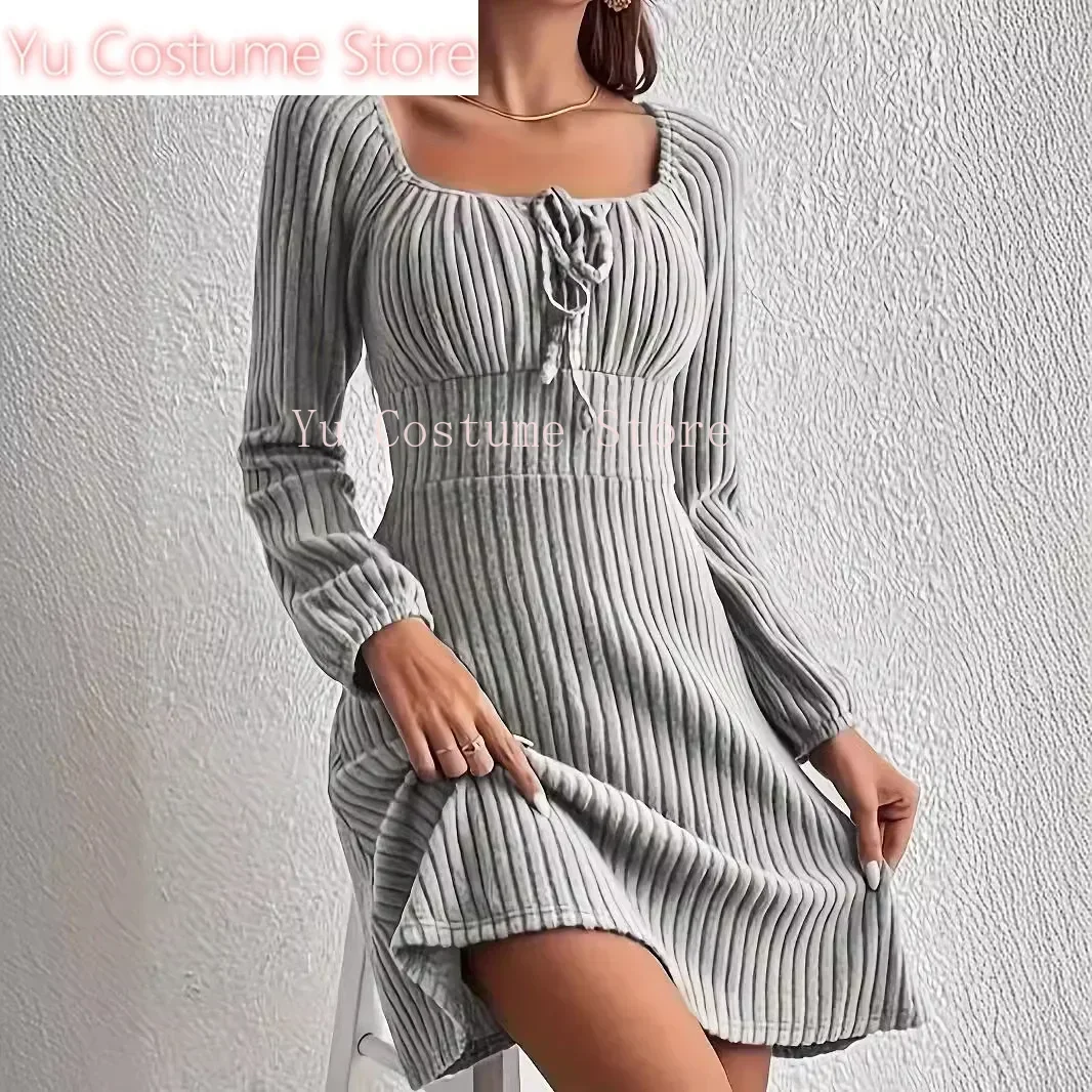 

Yu Costume New Women's Dress Autumn Elegant Long Sleeve Medium-Length Amazon Europe Womens Clothing Independent Station