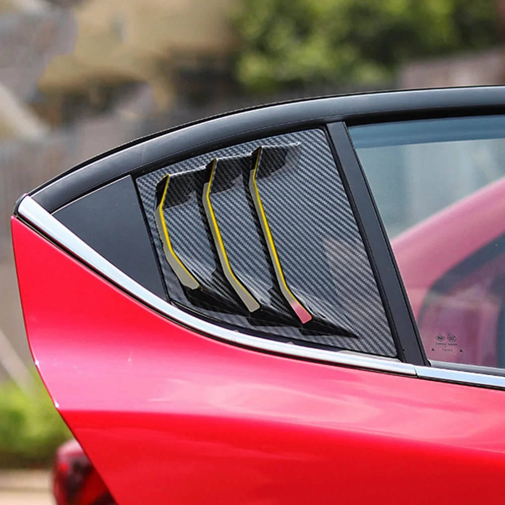 Car Rear Side Window Louver Spoiler Panel Quarter Window Replacement for Mazda 3 AXELA 2014-2018 Decorative Accessories