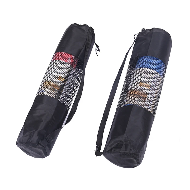 Yoga Mat Carrier Mesh Bag Nylon Yoga Mat Storage Bag Backpack Waterproof Fitness Center Black (Yoga Mat Not Including)