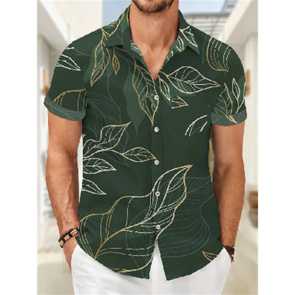 Men's Ing Födémgerenda Lezser Divat Rövid távú sleeved Ing számára férfiak Ingó- Lélegezhető Hawaii Ing Férfi Lezser men's Öltözés felső