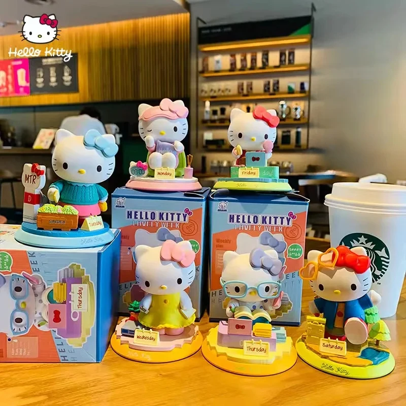 Sanrio Hello kitty Lovely Week Series Blind Box Toys Anime Figure Collection Doll Mystery Box Ornaments Cute Model Surprise Gift