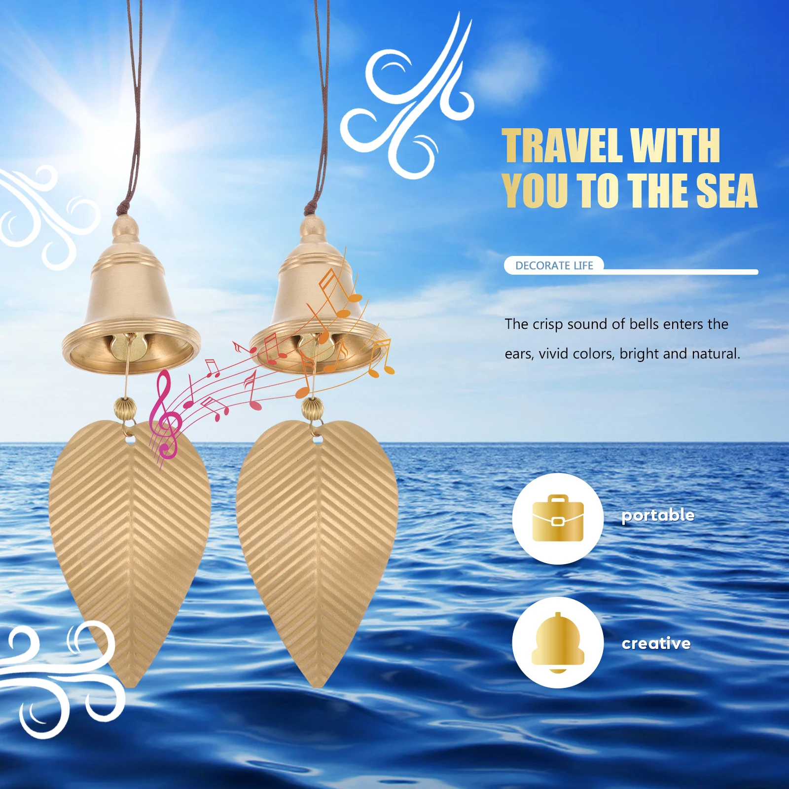 

Copper Leaf Wind Chime Retro Decor Decorative Japanese-style Craft Pendant Bells Windbell Decoration Outdoor Chimes for outside