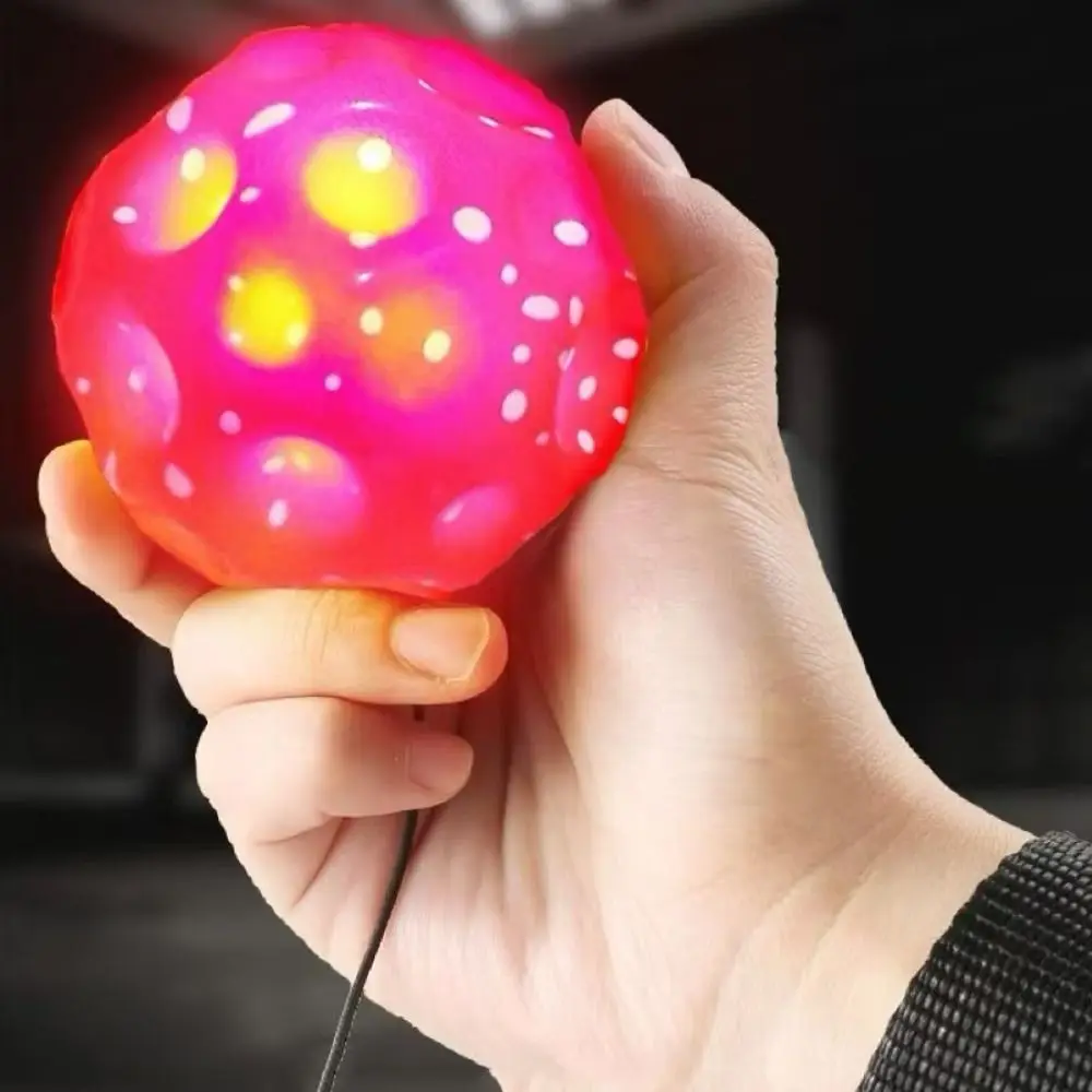 Bola de salto alta saltando bola de mão jogo luminoso retorno de pulso bola de borracha exercício mini bola elástica de pulso