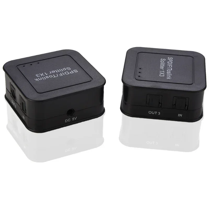 3-way Digital Optical Audio Splitter Adapter SPDIF Optical Cable Splitter Hub