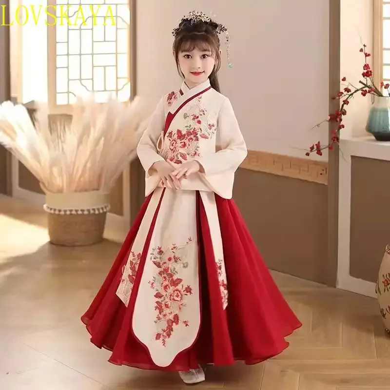 Robe de Noël chinoise japonaise et coréenne pour enfants, kimono pour filles, costume ethnique traditionnel vintage, danse des Prairies