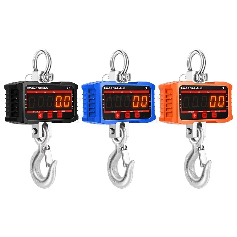 500KG/1000KG/1500kg Digital Crane Scale High Load Industrial Electronic Heavy Duty Hook Weight Balance N/lb/kg 3 Units Scales