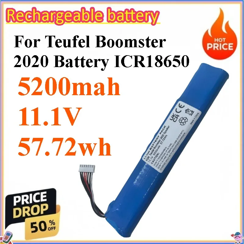 

New 5200mah 11.1V Battery for Teufel Boomster 2020 Battery ICR18650