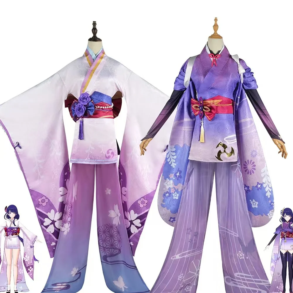 

Genshin Impact Balzhen Thunderbolt General Shadow Warrior cosplay Game Animation Kimono Female Shadow COS Costume Set