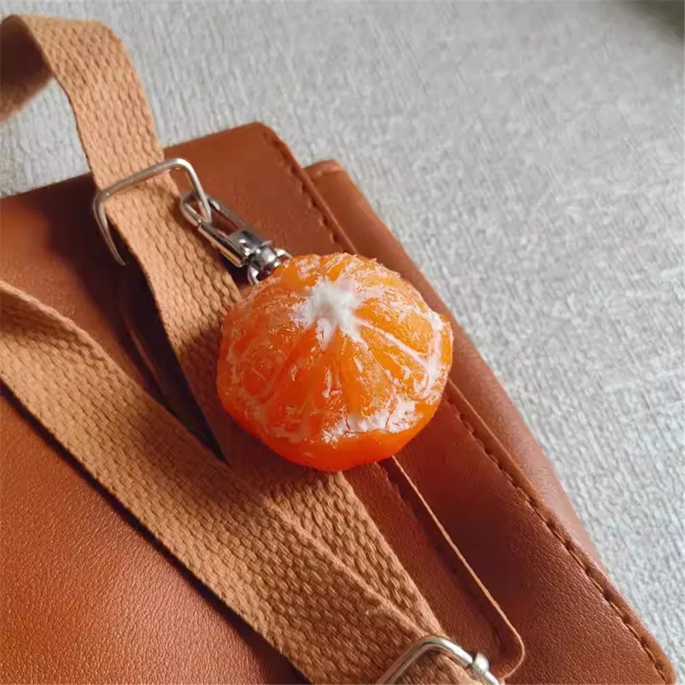 Realistic 3D Half-peeled Orange Keychain Pendant,Cute Backpack Accessory For Girls, Creative Little Gift, Perfect For Students