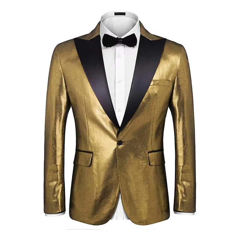 

High-quality European and American spring and autumn men's casual, slimming and shiny stage suit jackets, small suits, trendy yo