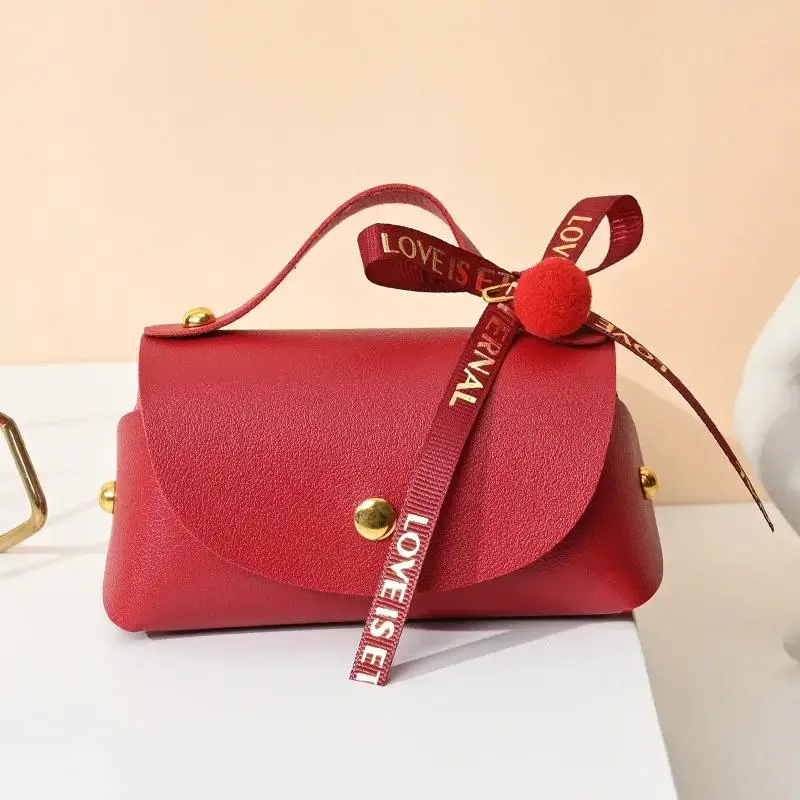 5 Pcs PU Leather Gift Bags Bow Handbag Birthday Party Supplies Wedding Favour Distributions Candy Packaging Mini Handbag view 3