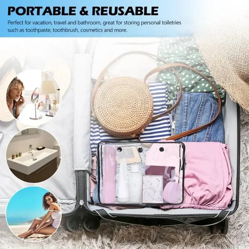Clear Beach Bag Insert Container Waterproof PVC Sundries Sundries EVA Rubber Storage Basket Inner Pouch Beach Bag Accessories
