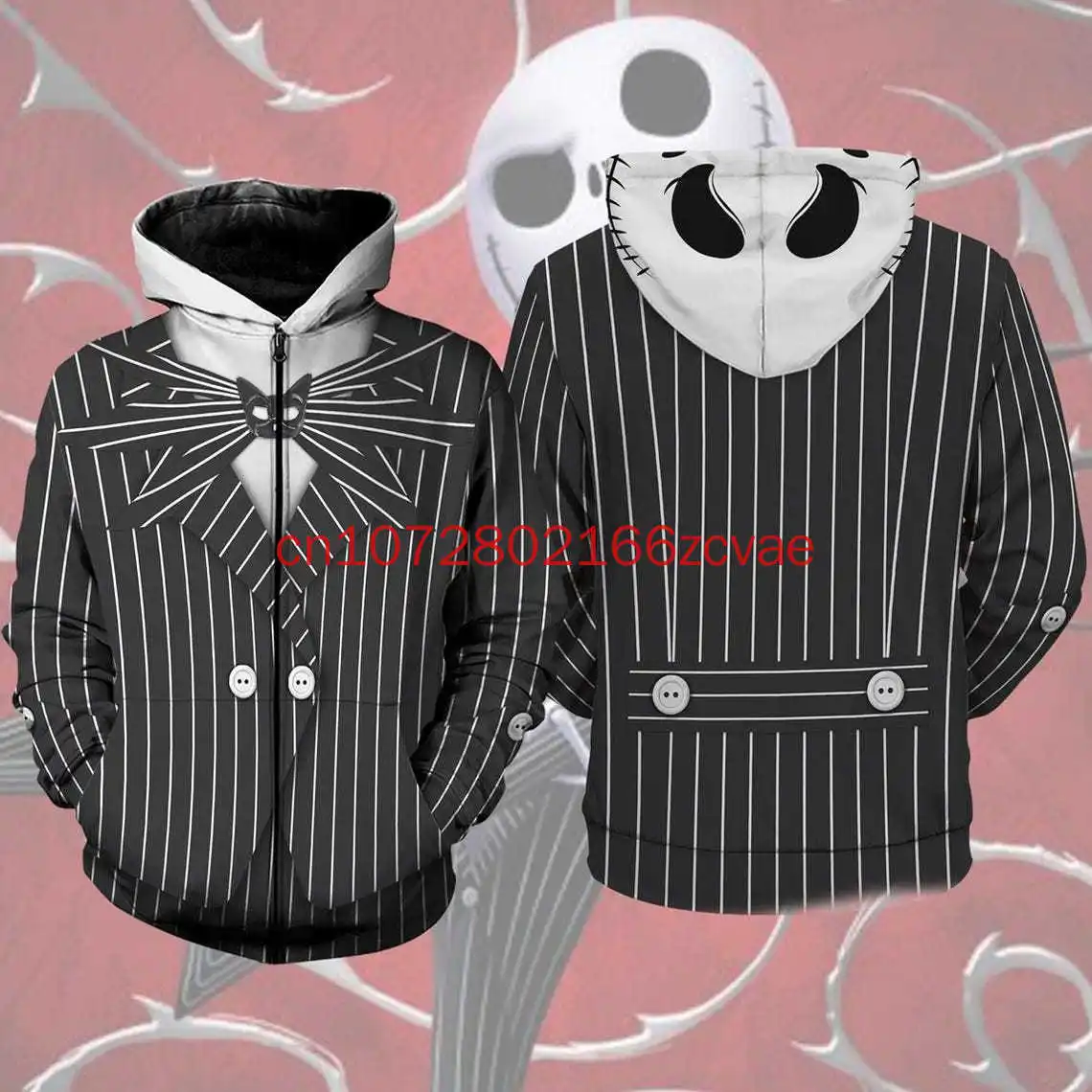 

Nightmare Before Christmas 3D Print Hoodie Jack And Sally Halloween Couple Cosplay Matching Halloween Costume Cosplay