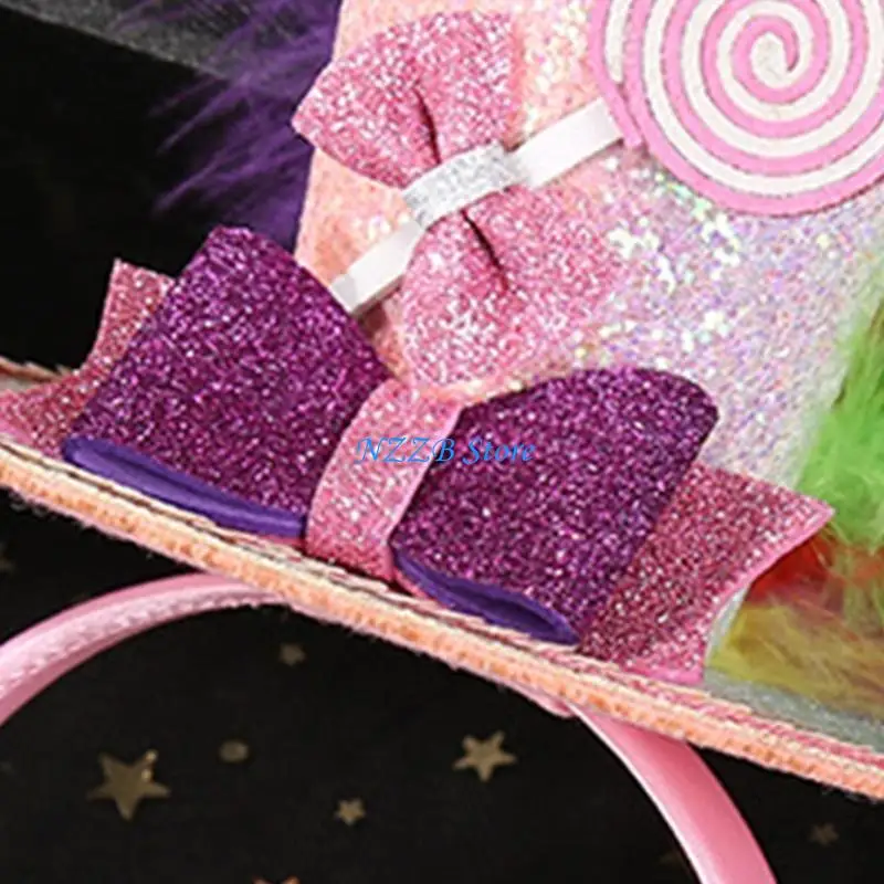 

T21F Carnivals Party Hat Headpiece for All Age Person Creative Birthday Headwear Top Hat Hairhoop Holiday Festival Headdress