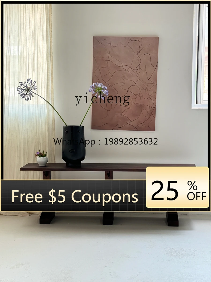 

Solid Wood Hallway Shelf Retro Floor Display Rack Middle-Ancient Living Room Wall Multi-Layer Bookshelf