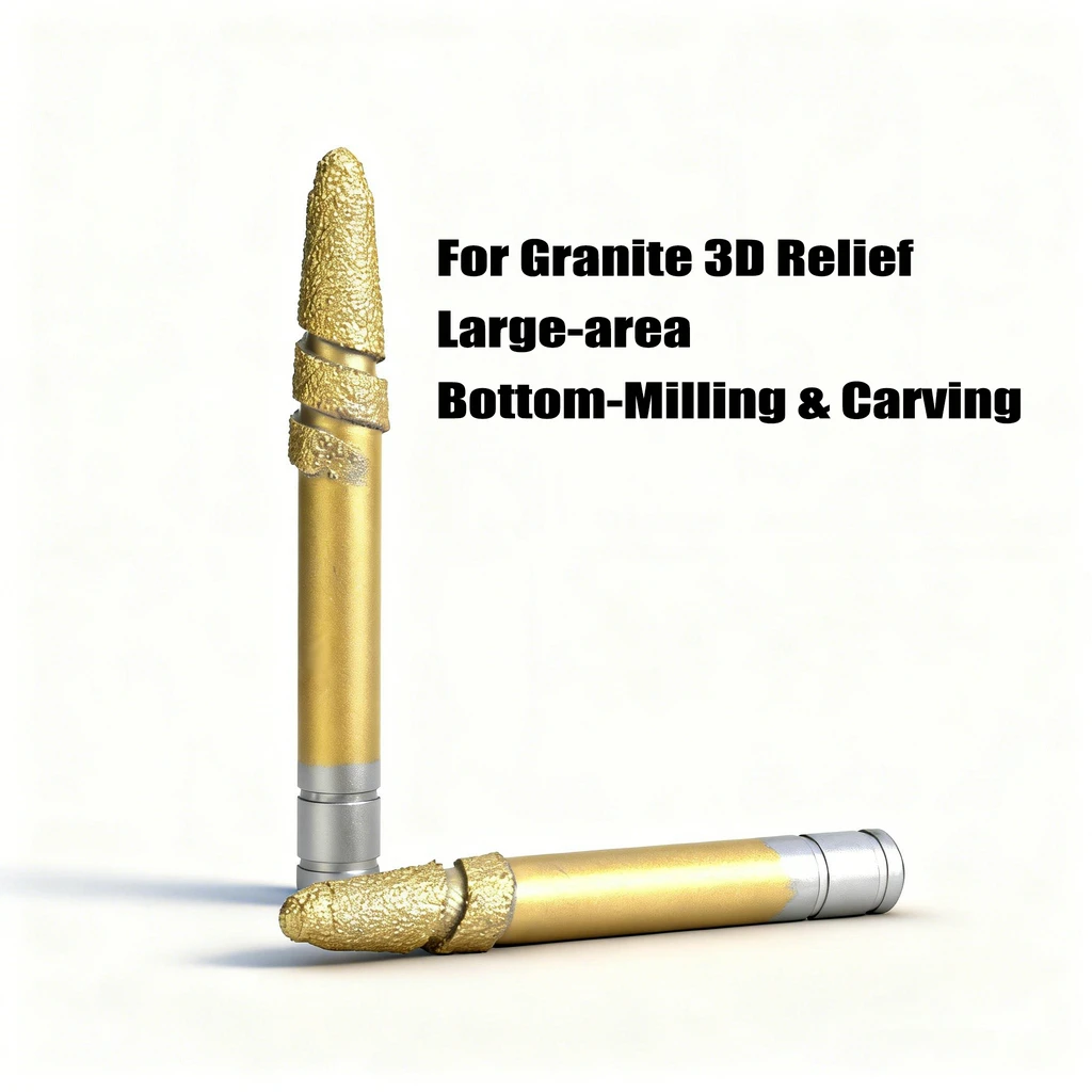 

12 мм/14 мм коническая сферическая концевая фреза, фреза для камня, гравировальный инструмент с ЧПУ, алмазные фрезы для гранита, 3D резьба