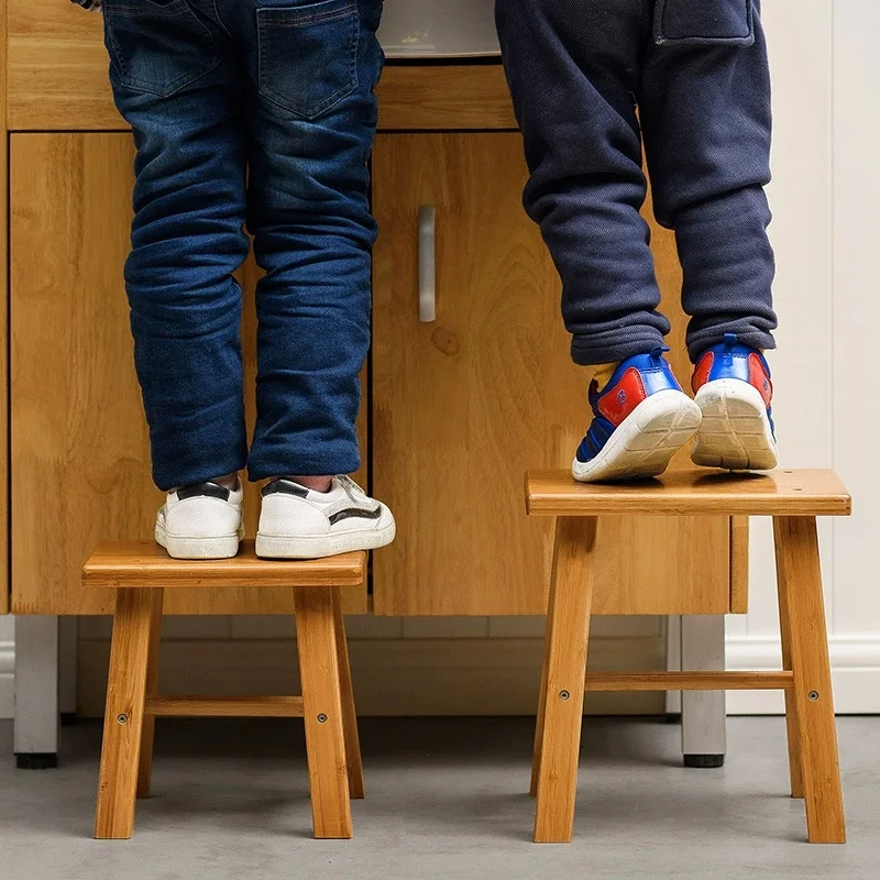New Furniture Children's Stool Wooden Bench Small Stool Short Home Bathroom Step Stool Portable Bench Pratical Chairs image 2