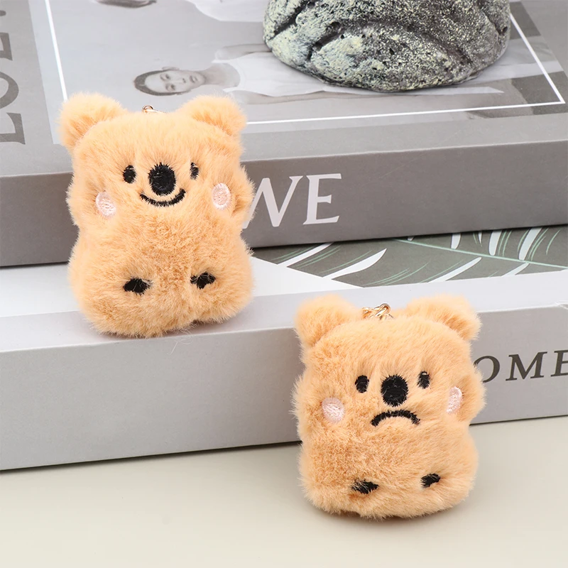 Squeaking Smiling Or Crying Little Bear Keychain Plush Pendant Cute Girl Pendant Mobile Phone Case Women Bag Pendant Gift