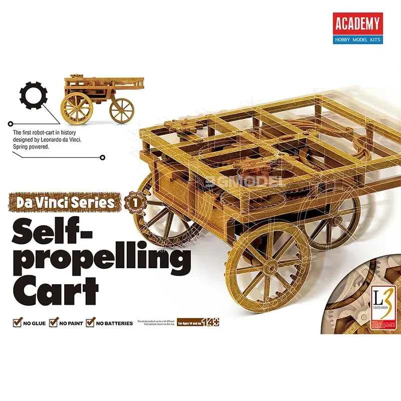 

Academy Model Diy toys Kit 18129 Self-propelled cart Glue-free and movable （ Da Vinci Science Series ）