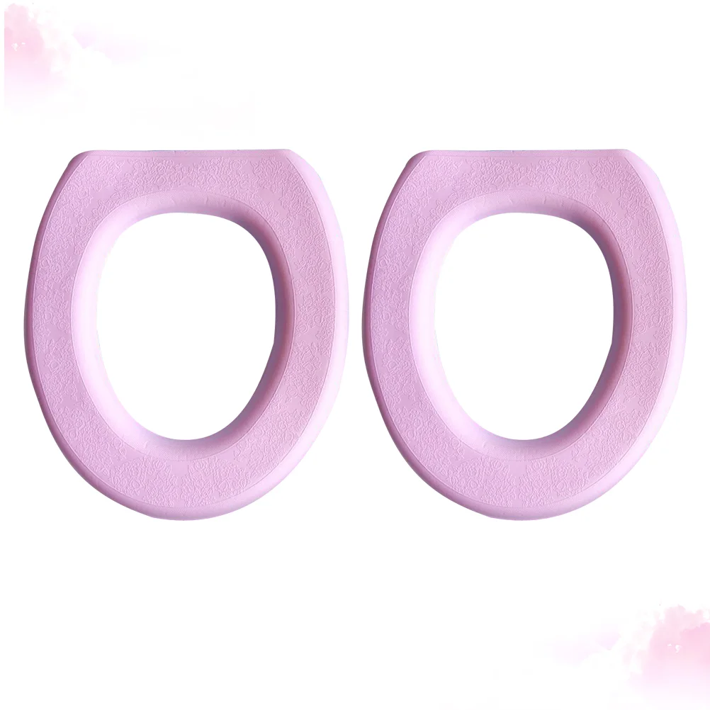 

2pcs EVA O-shaped Toilet Mat Thicken Sticky Closestool Mat Practical Toilet Seat Cover Pads for Home Bathroom (Pink)