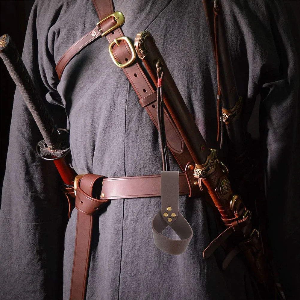 

2 шт., держатели мечей из искусственной кожи в средневековом стиле, безопасные аксессуары для косплея, сценические аксессуары, реквизит пирата эпохи Возрождения