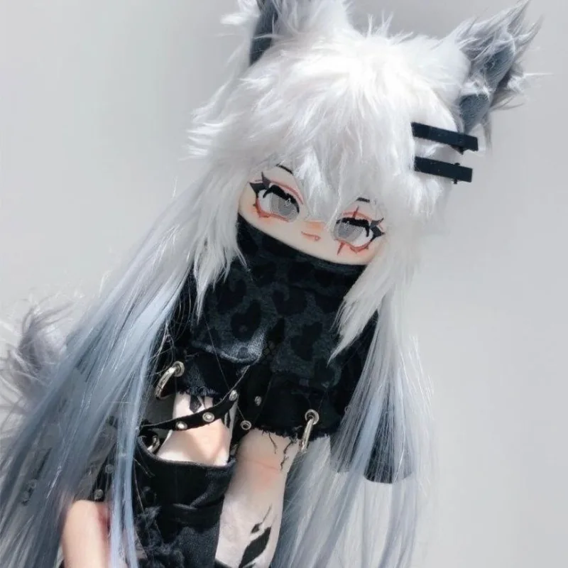 27cm Game Arknights Lappland Kawaii Cosplay Cotton Doll Body Wigs Ears Tail Set Long Leg Anime Change Suit Toy Figures Fans Gift