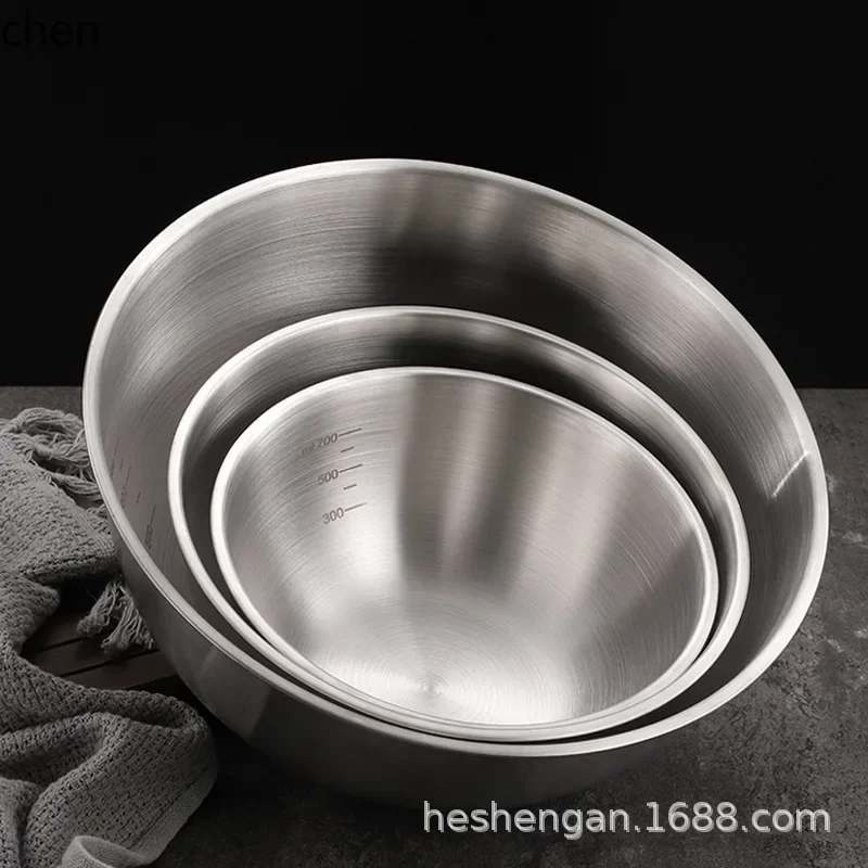 

A5.9 stainless steel cold noodle bowl - stylish, graduated, household fruit salad bowl, rice bowl, korean style tableware