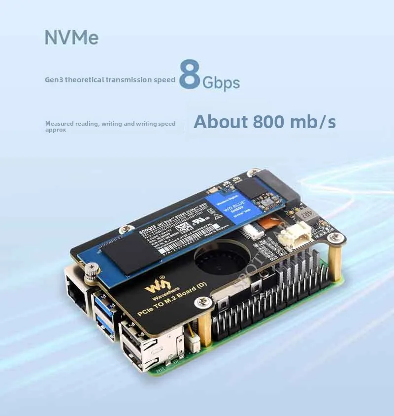 Raspberry Pi5 Solid State DrivePCIEErweiterungsplatine TurnM.2 NVME SSD Pi5 2280-2242-2230 – Detail 6