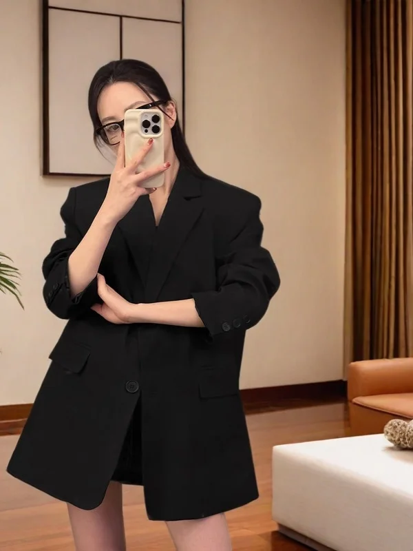 

Women's Cropped Coat New In External Clothes Crop Woman Fluff Colorful Club Long-sve Generous Off-the-shoulder Youthful